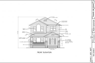 Shergill Homes - Plans for Fort McMurray / Fort Mac; Two Storey Jovan I 1678 sq ft front elevation