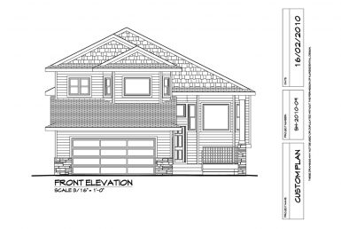 Shergill Homes - Plans for Fort McMurray / Fort Mac; Two Storey Marco 1763 sq ft Front Elevation
