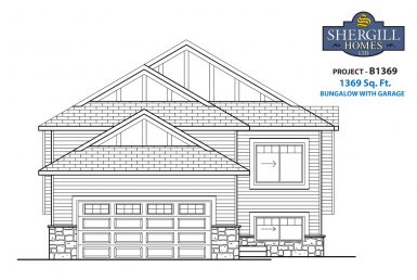 Shergill Homes - Plans for Fort McMurray / Fort Mac; Project B 1369 sq ft front elevation