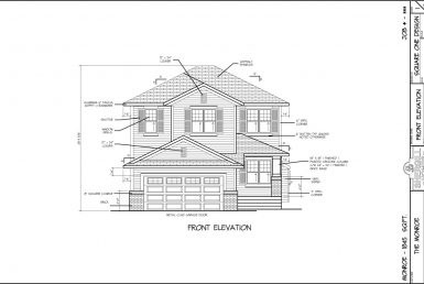 Shergill Homes - Plans for Fort McMurray / Fort Mac; The Monroe 1845 sqft Two Storey Front Elevation