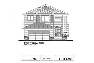 Shergill Homes - Plans for Fort McMurray / Fort Mac; Two Storey 1805 sq ft front elevation